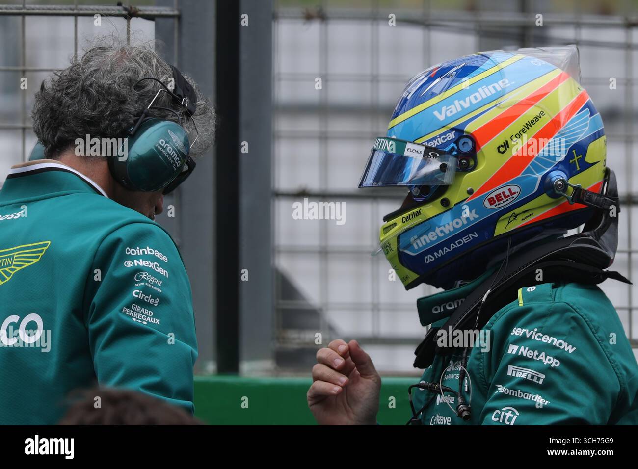 #14 Fernando Alonso (ESP) Aston Martin Aramco F1 Team (GBR) Aston Martin AMR25/Mercedes während des Formel 1 Grand Prix der Niederlande 2025 auf dem Zandvoort Circuit am 31. August 2025 in Zandvoort, Niederlande. (Foto: Philippe Nanchino/Eurasia Sport Images/Alamy) Stockfoto