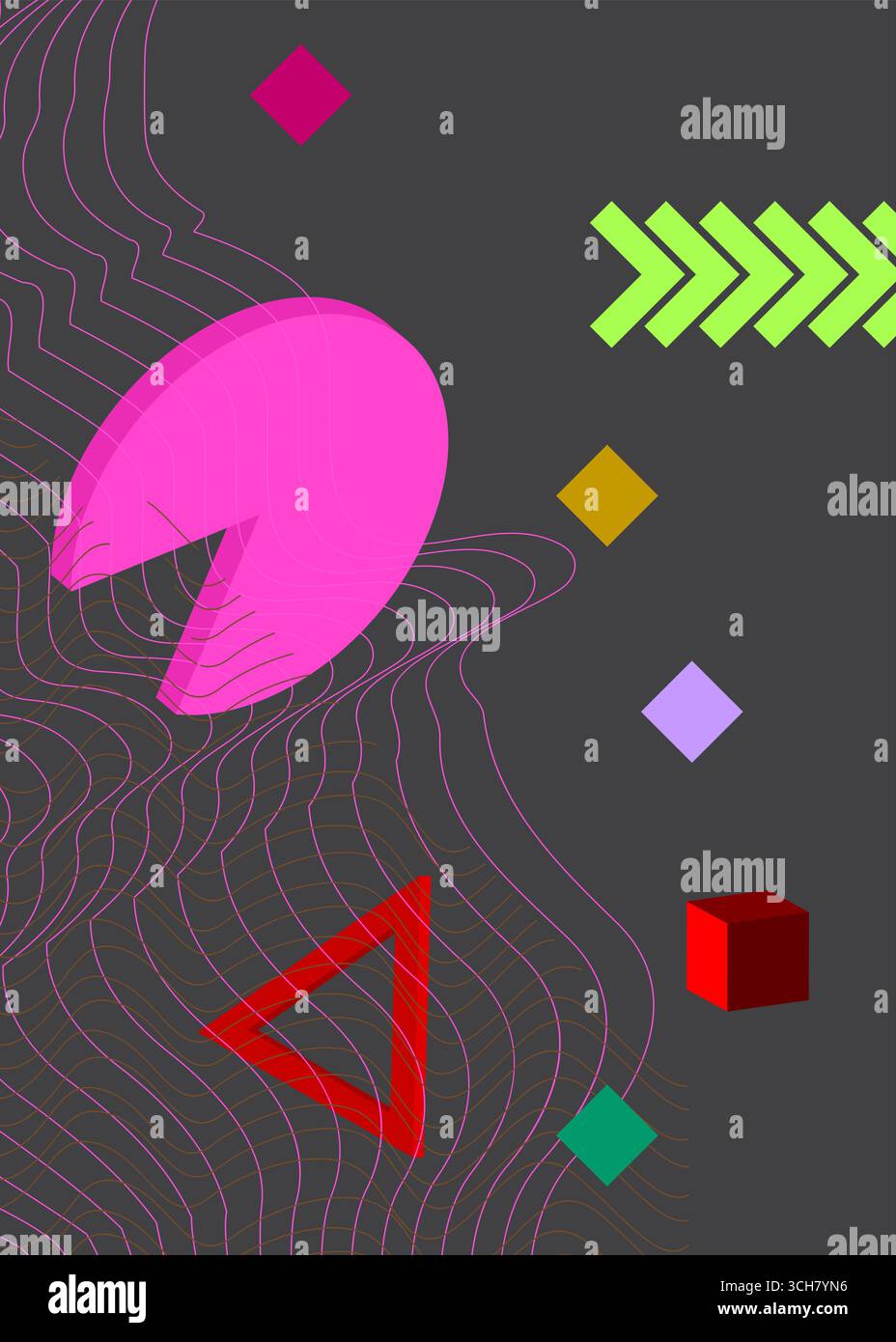 Einfaches, geometrisches Design im Retro-Design. Posterdesign mit minimalen geometrischen Elementen. Abstrakte Vintage-Formvorlagen für Posterbanner. Stock Vektor