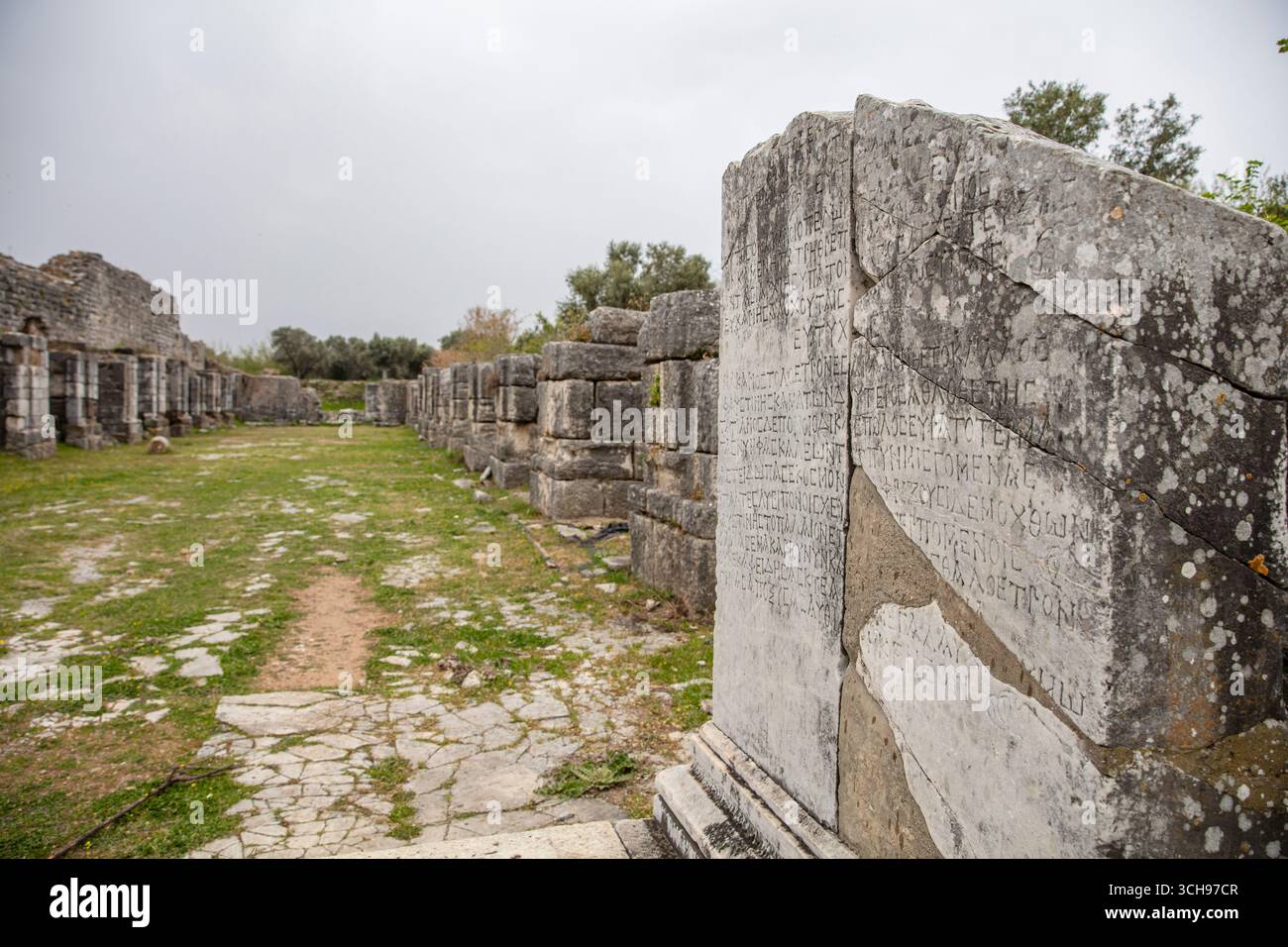 Blick auf die antike Stadt von Miletus in der Türkei Stockfoto