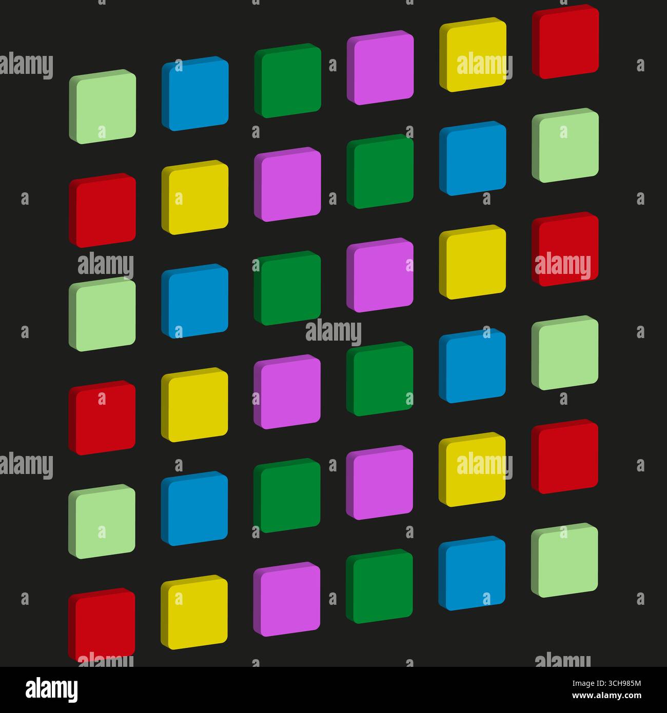 Bunte Quadrate. 3D-Gittermuster. Abstrakte Formen Vektor. Moderner geometrischer Hintergrund. Stock Vektor