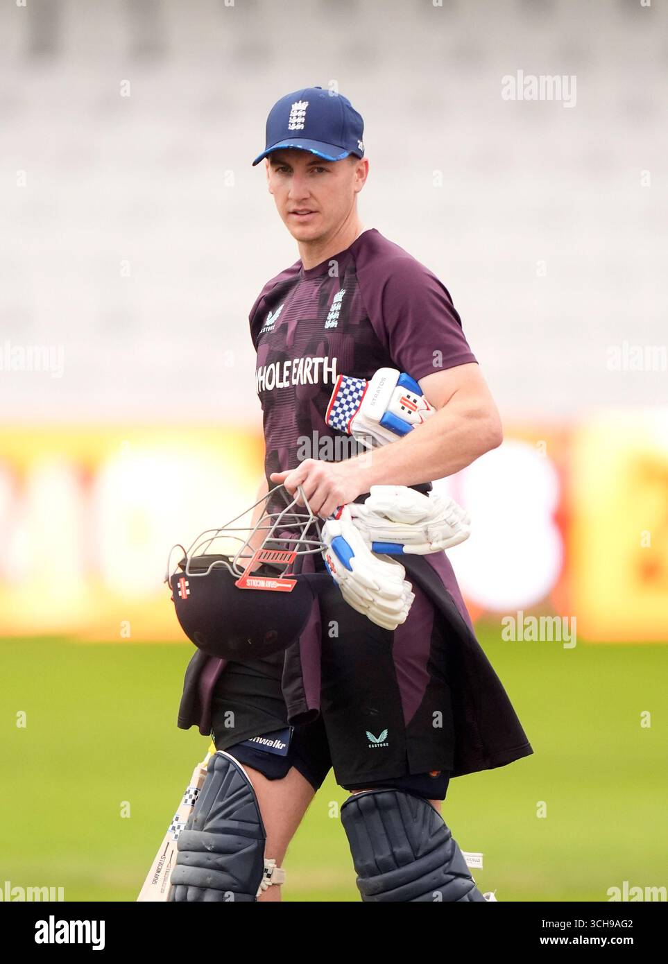 England's Harry Brook während einer Netzsitzung in Headingley, Leeds. Bilddatum: Montag, 1. September 2025. Das Foto sollte lauten: Danny Lawson/PA Wire. EINSCHRÄNKUNGEN: Nur redaktionelle Verwendung. Keine kommerzielle Nutzung ohne vorherige schriftliche Zustimmung der EZB. Nur für Standbilder. Keine bewegten Bilder zum Emulieren von Broadcast. Kein Entfernen oder Verdecken von Sponsorenlogos. Stockfoto