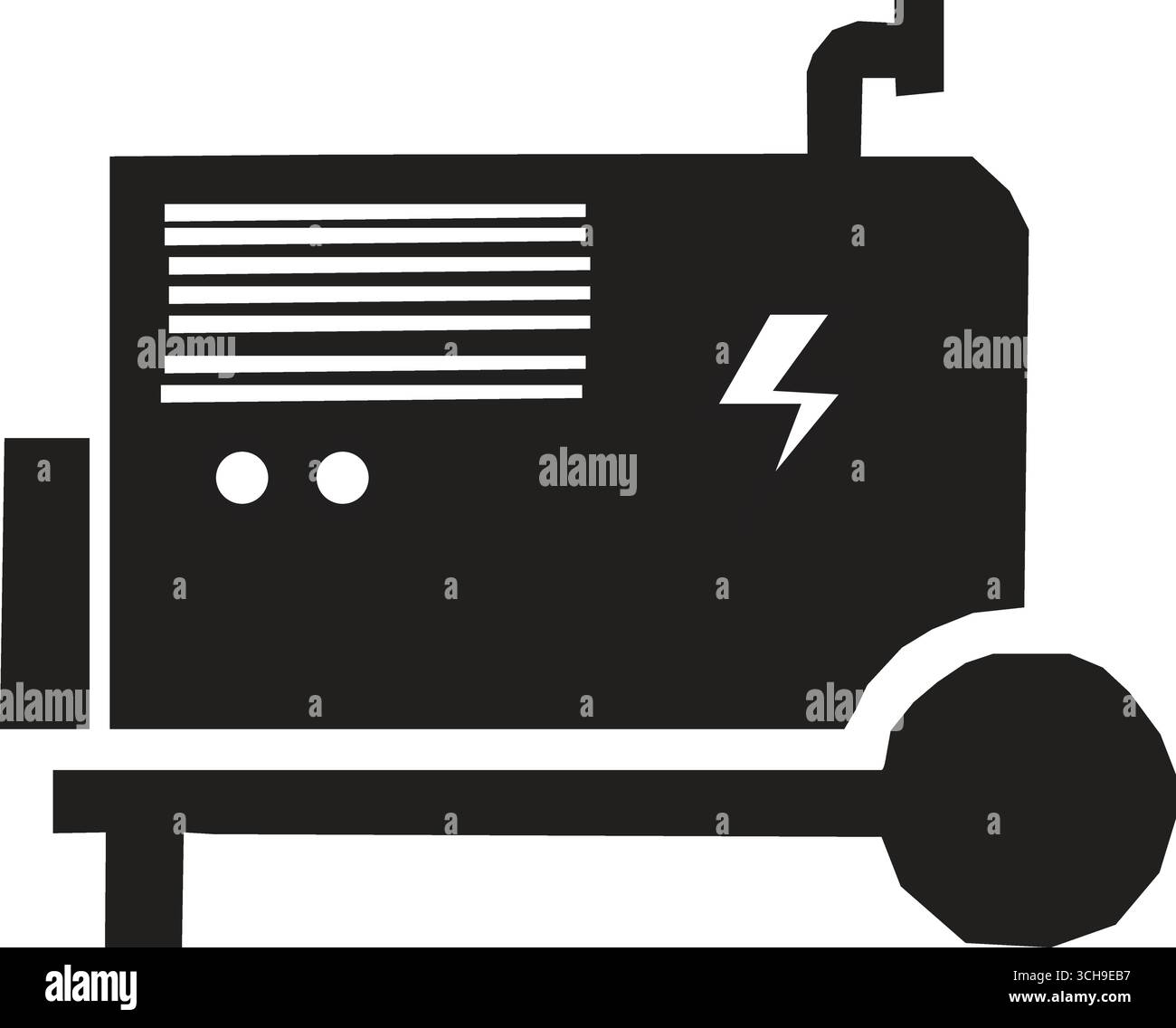 Tragbare Generatoren – Industrielle Silhouette – Kunstwerke Stock Vektor