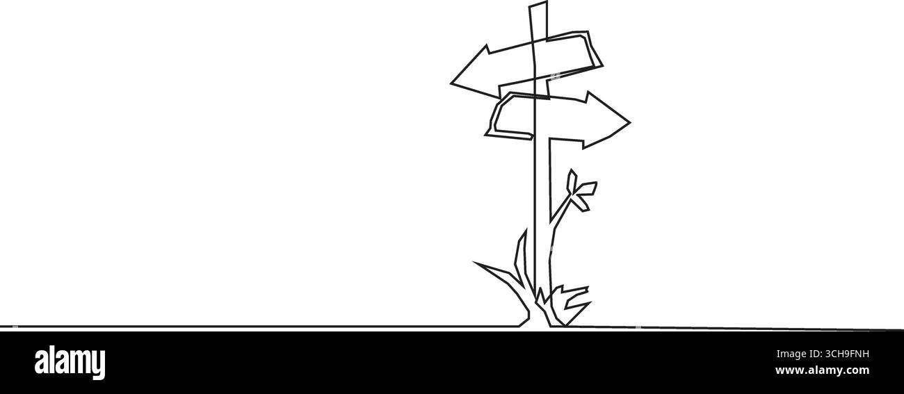 Pfeile für die Fahrtrichtung sind auf weißem Hintergrund isoliert. Fahren Sie mit der Zeichnung einer Linie fort. Vektorillustration für Banner, Webdesign-Element. Stock Vektor