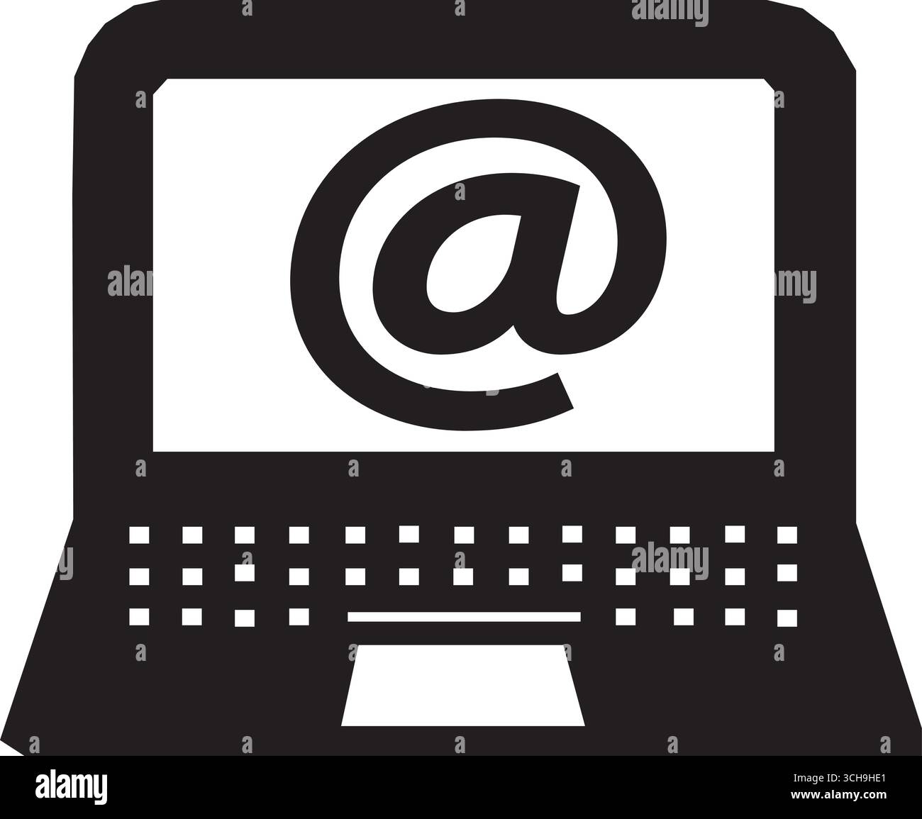 Vektor Laptop Gmail Glyph Symbol Design Silhouette Vektor. Stock Vektor