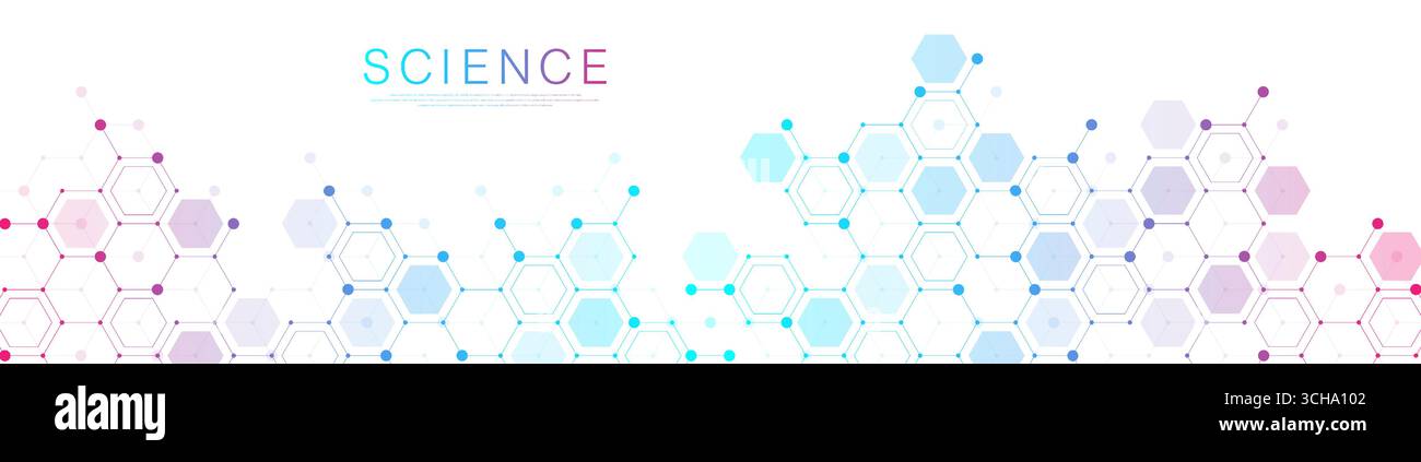 Molekulare abstrakte Struktur und genetische DNA. Gesundheitsfürsorge und medizinische Hintergrundkonzepte. Wissenschaftliche Forschung. Wellenfluss Stock Vektor