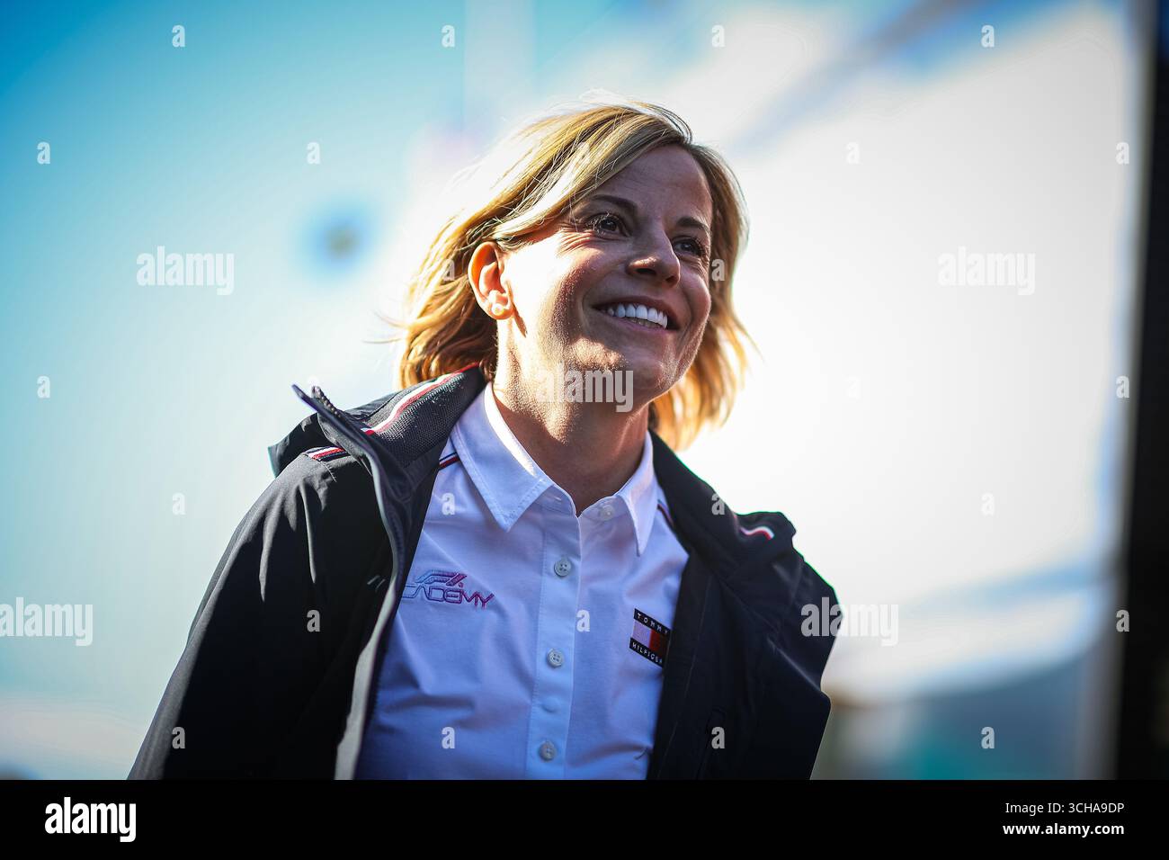 Susie Stoddart Wolff, ehemaliger Fahrer, Geschäftsführer der F1 Academy und Ehefrau von Toto Wolff, Executive Director des Mercedes AMG F1 Teams, während der Th Stockfoto