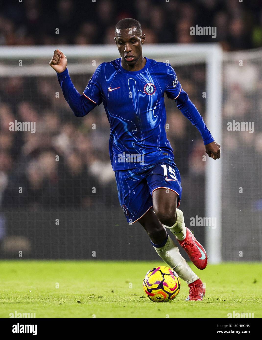 Aktenfoto vom 14.01.2025 von Nicolas Jackson aus Chelsea, der nicht nach Chelsea zurückkehren wird, nachdem sein Agent darauf bestanden hatte, dass er „mit allem kämpfen“ werde, um einen Umzug von der Stamford Bridge zu sichern. Ausgabedatum: Montag, 1. September 2025. Stockfoto