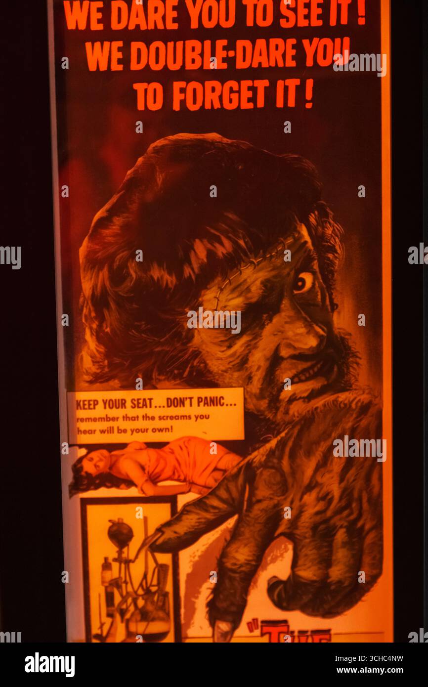 England, Somerset, Bath, Mary Shelley's House of Frankenstein, Vintage Movie Poster Advertising Horror Film Stockfoto