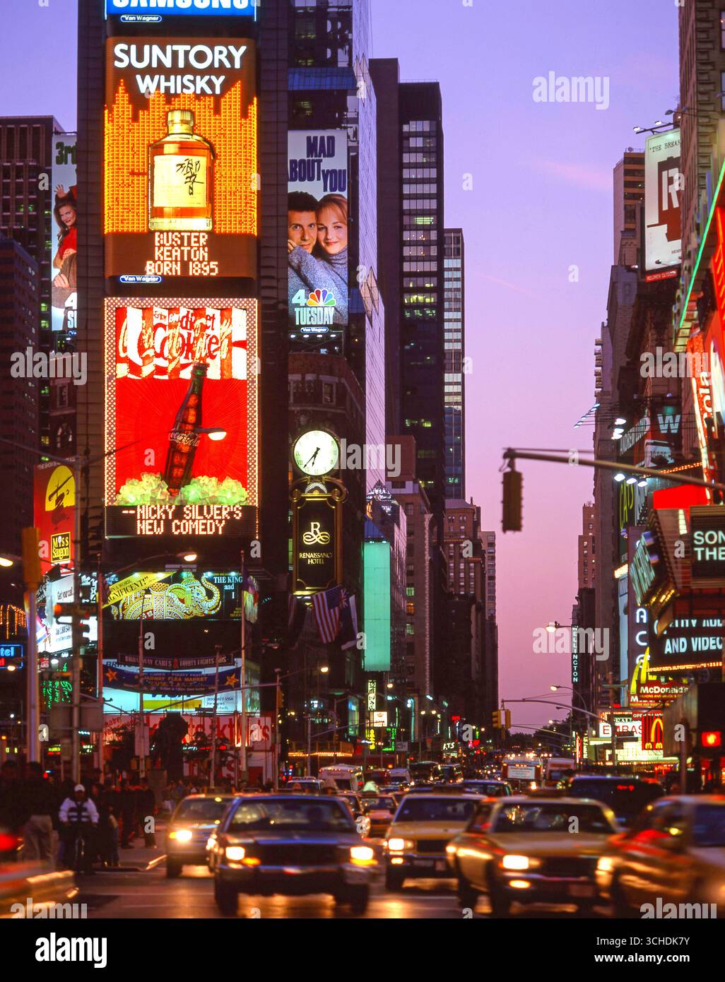 Times Square an der Dämmerung, Manhattan, New York, New York Staat, Vereinigte Staaten von Amerika Stockfoto