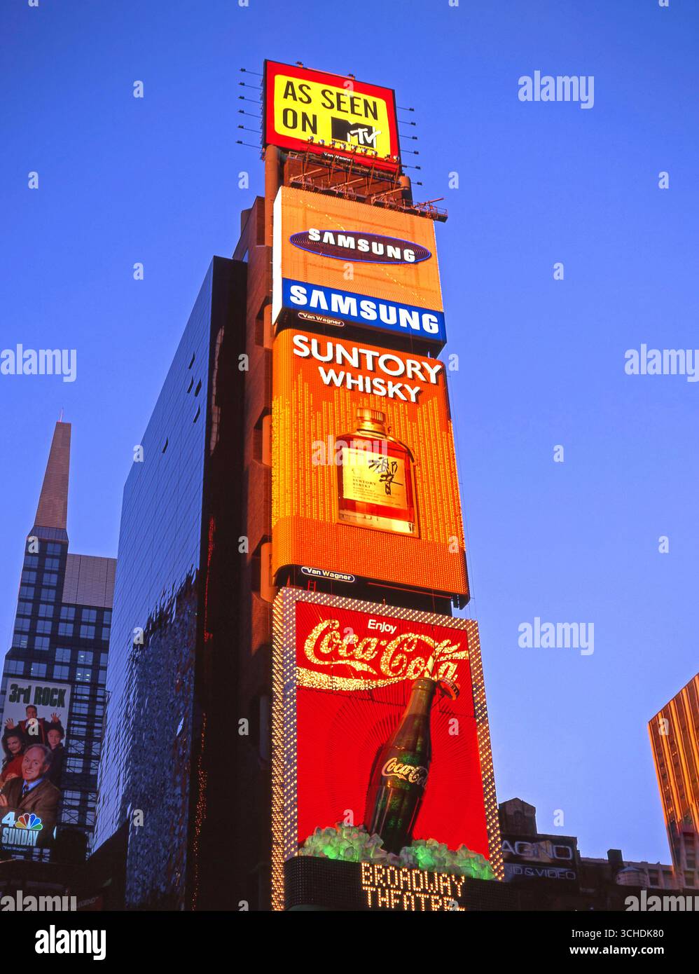 Times Square an der Dämmerung, Manhattan, New York, New York Staat, Vereinigte Staaten von Amerika Stockfoto