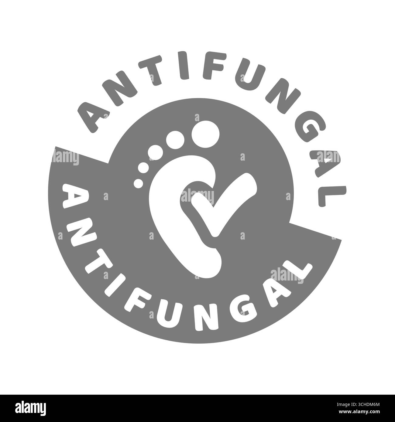 Antimykotika, Creme- oder Pulvervektormarkierung. Symbol für Antimykotika, Schuhe oder Spray. Stock Vektor