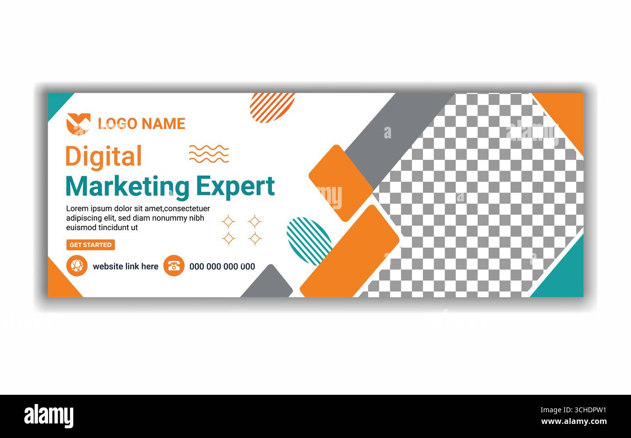 Digitales Marketing-Unternehmen Facebook Header Design for Business Advertising Stock Vektor