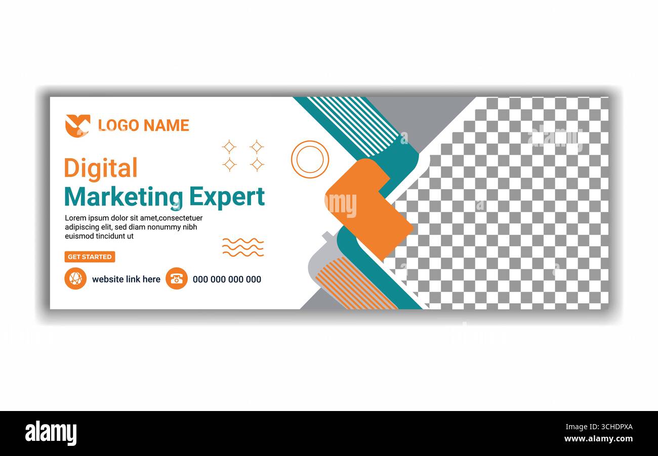 Minimalistische digitale Marketingagentur Corporate Ads Facebook Cover Banner für Marketingagenturen Stock Vektor