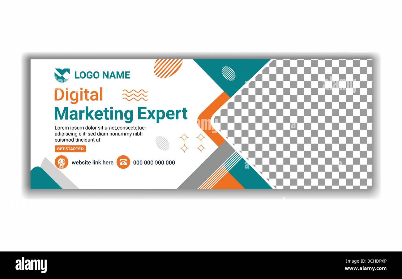 Facebook-Cover-Vorlage für Rabatte und Social-Media-Kampagnen für digitale Unternehmen Stock Vektor