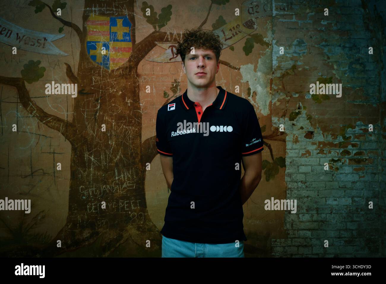 Teun Boer während der niederländischen Kurzstrecke TeamNL Präsentation vor der Presse in Fort IJmuiden am 1. September 2025 in IJmuiden, Niederlande. (Quelle: Broer van den Boom/MTB-Photo/Alamy Live News) Stockfoto