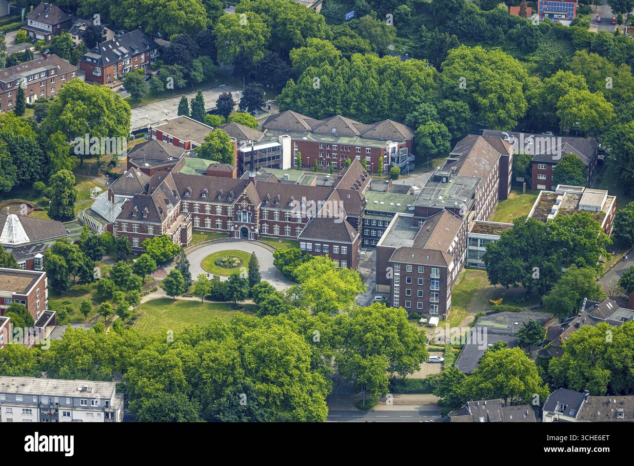 Luftaufnahme, Johanniter Hospital, Sterkrade Mitte, Oberhausen, Ruhrgebiet, Nordrhein-Westfalen, Deutschland, DE, Europa, Gesundheitswesen, Krankenhaus, Klinik, c Stockfoto
