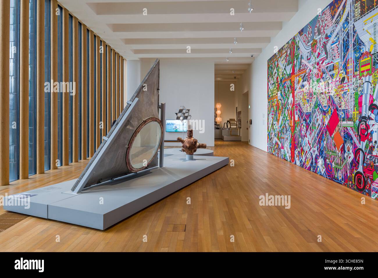 Das Innere des M+ Museums in Hongkong zeigt die Architektursammlung mit dem Gebäude des Nakagin Capsule Tower Stockfoto