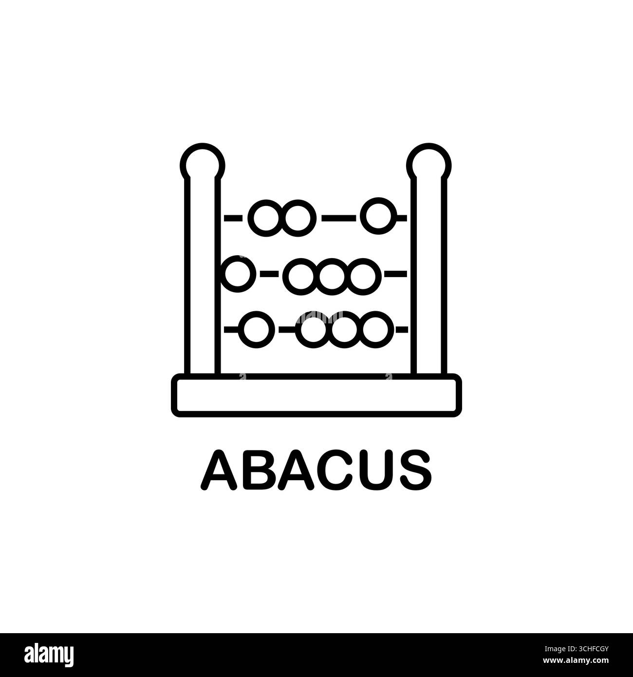 Schulabakuslinie Symbol, Bildung und Schule Element, mathematische Vektorgrafiken, ein lineares Muster auf weißem Hintergrund, Stock Vektor