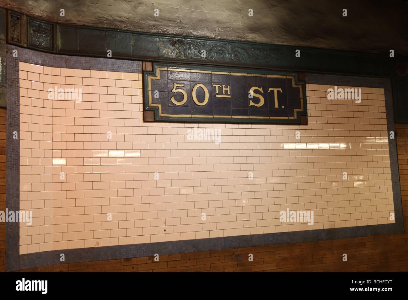 50th Street U-Bahn-Station, Innenraum, New York, USA, 2025, tagsüber Stockfoto