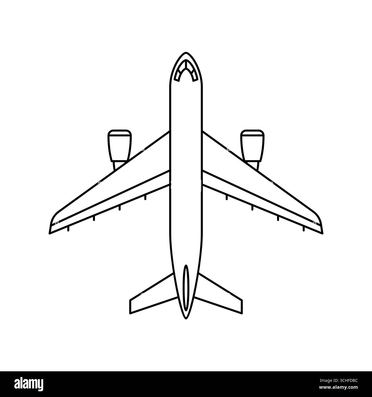Flugzeugsymbol. Flug- und Tourismusartikel. Stock Vektor