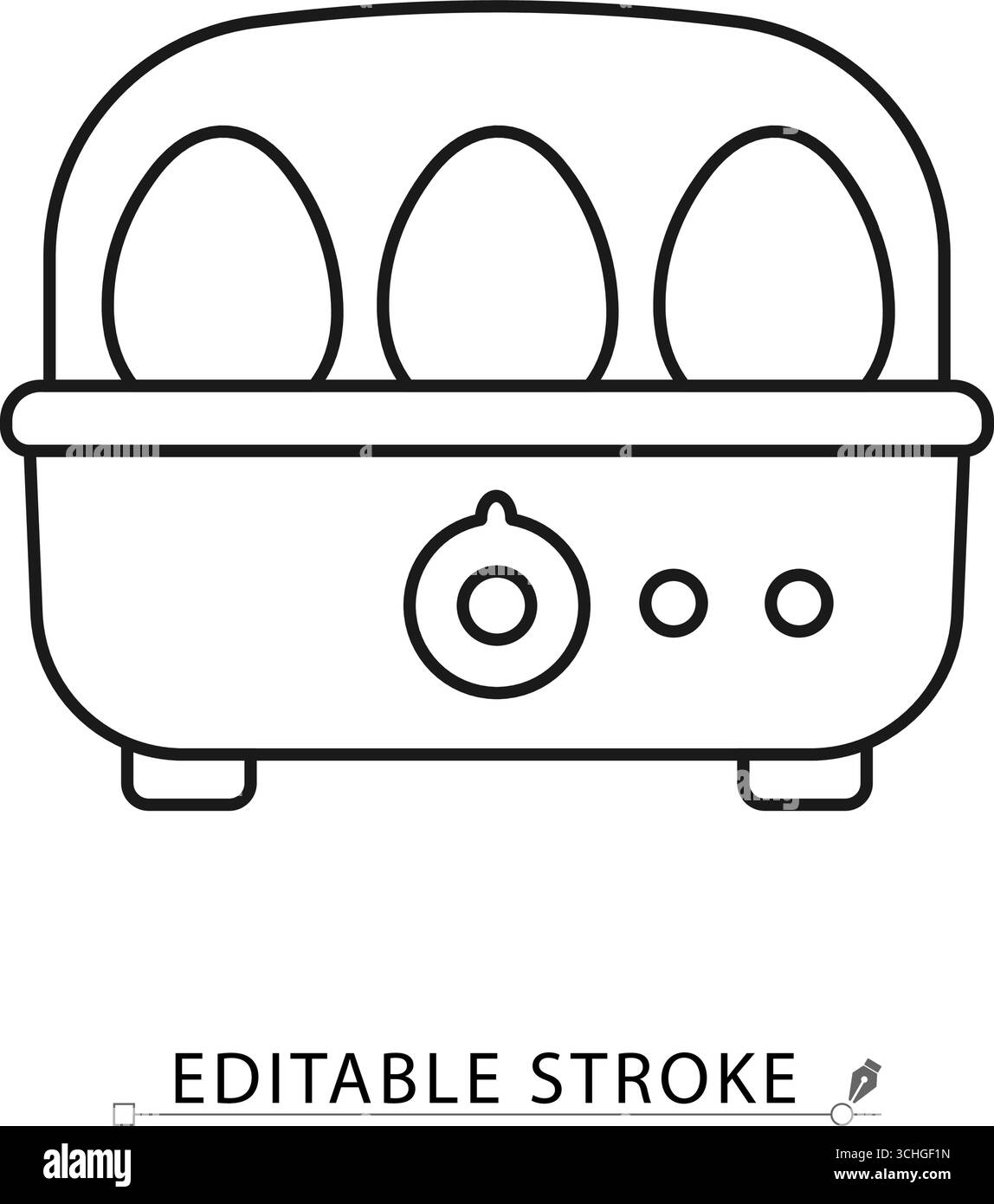 Ein Eierkocher-Symbol im minimalistischen Stil mit bearbeitbarem Strich. Küchengerät, Kochgeräte, Haushaltsgeräte, Haushaltsgeräte, Haushaltsgeräte, modern Stock Vektor Ein Eierkocher-Symbol im minimalistischen Stil mit bearbeitbarem Strich. Küchengerät, Kochgeräte, Haushaltsgeräte, Haushaltsgeräte, Haushaltsgeräte, modern Stock Vektor