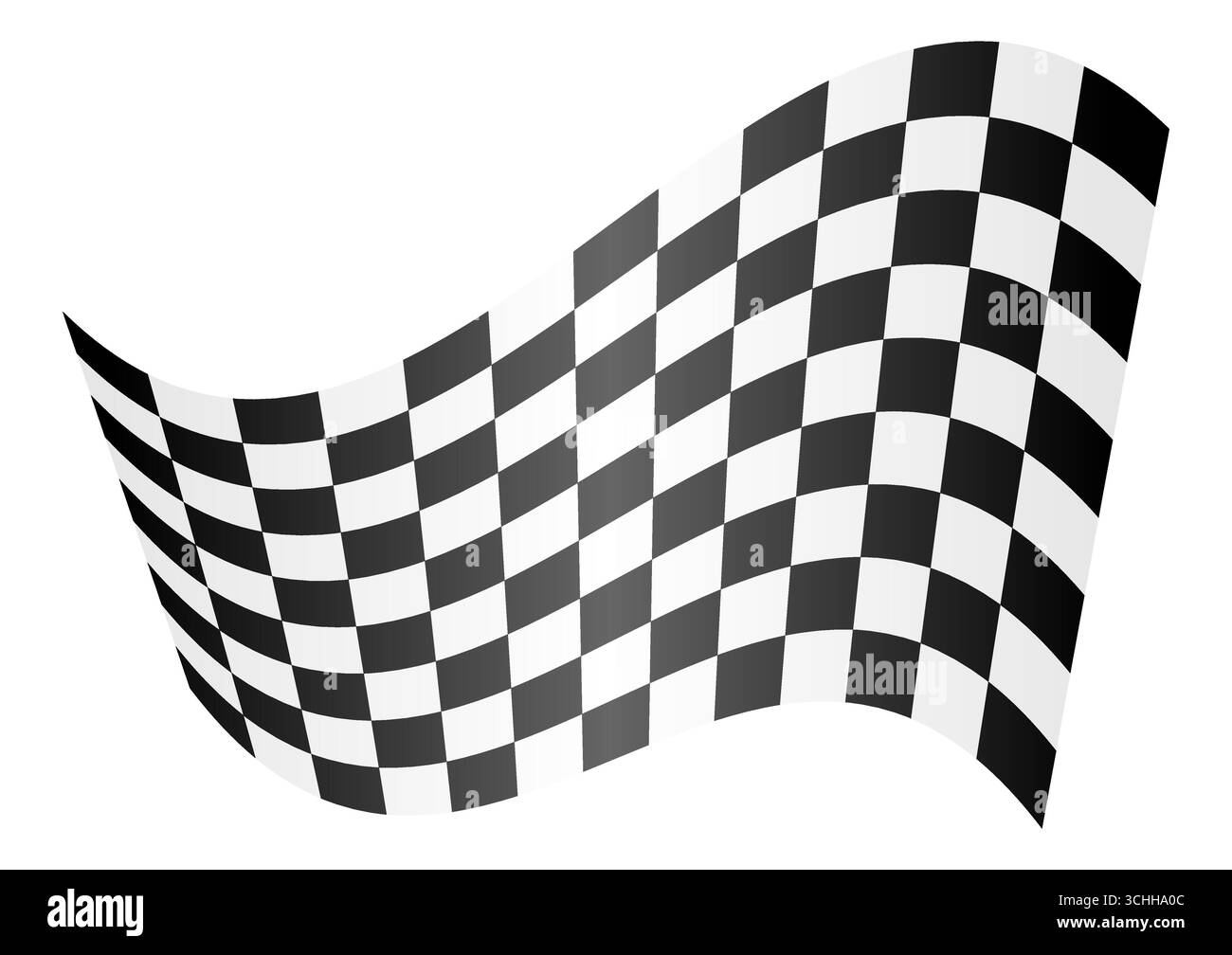 Rennflagge. Markierung wird beendet. Checkered-Flag. Schwarz-weiß karierte Flagge. Vektorabbildung. Stock Vektor