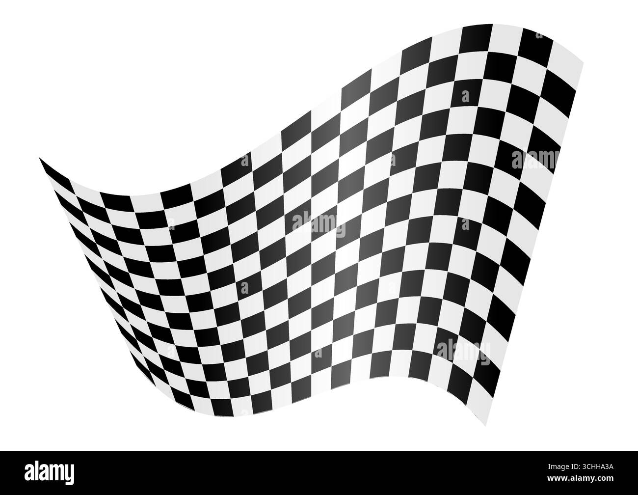 Rennflagge. Markierung wird beendet. Checkered-Flag. Schwarz-weiß karierte Flagge. Vektorabbildung. Stock Vektor