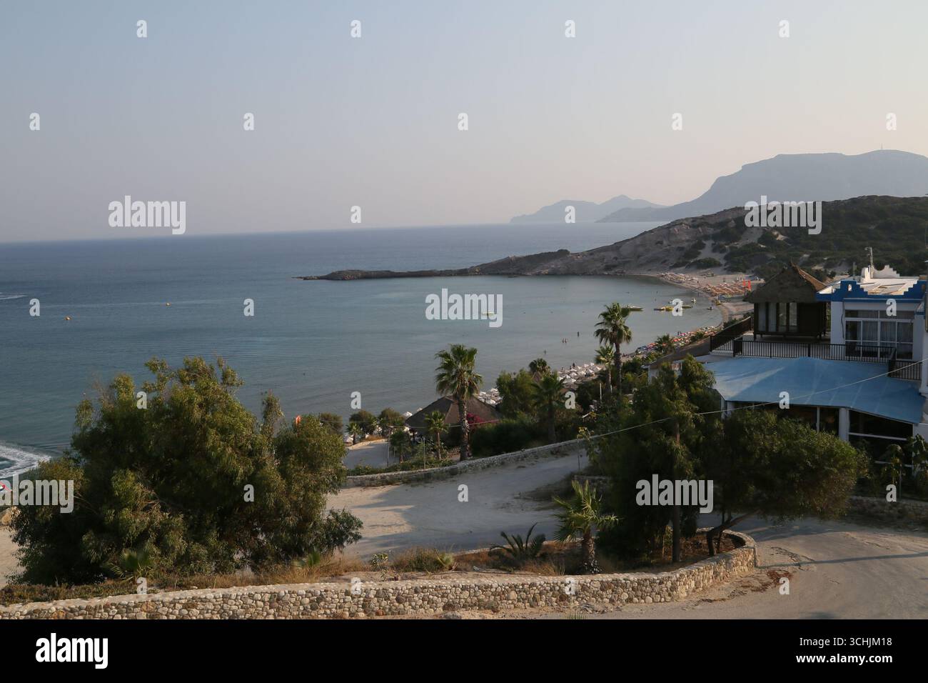 Ein malerischer Blick auf eine Küstenlandschaft in Kos, Griechenland Stockfoto
