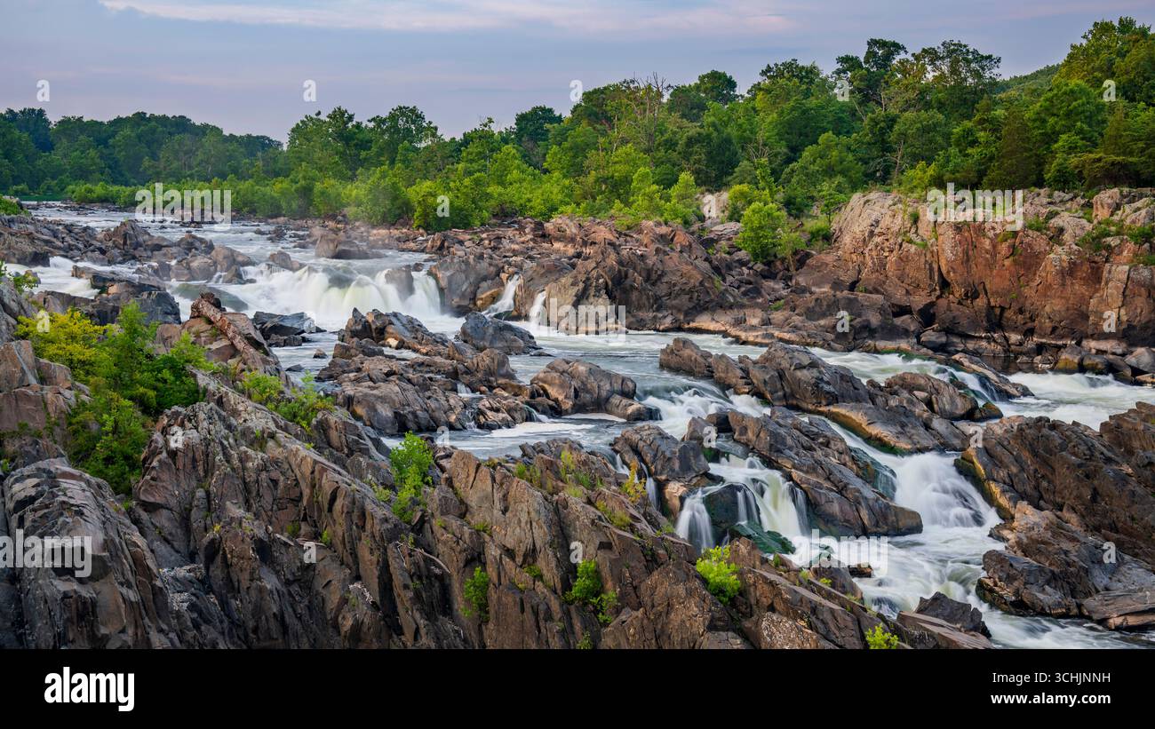 Rapids und Wasserfälle im Great Falls National Park, Virginia. Stockfoto