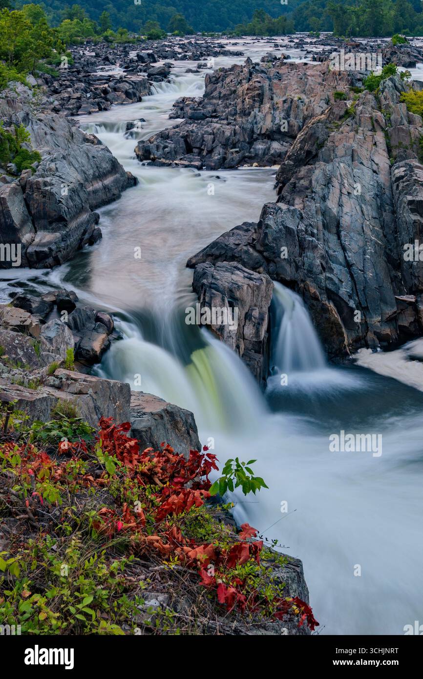 Rapids und Wasserfälle im Great Falls National Park, Virginia. Stockfoto