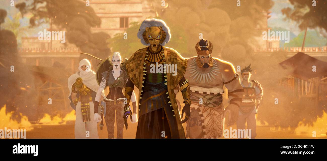 Eyes of Wakanda (2025) Mini-Serie mit Cress Williams, Stephanie Hayes, Brent Mukai und Shadon Meredith. Das animierte Superheldenabenteuer begleitet Wakandan-Krieger durch die Geschichte, während sie die Welt bereisen, um gefährliche Artefakte aus dem Leben zu finden. Werbung NUR REDAKTIONELLE VERWENDUNG. Kredit: BFA / Disney+ Stockfoto