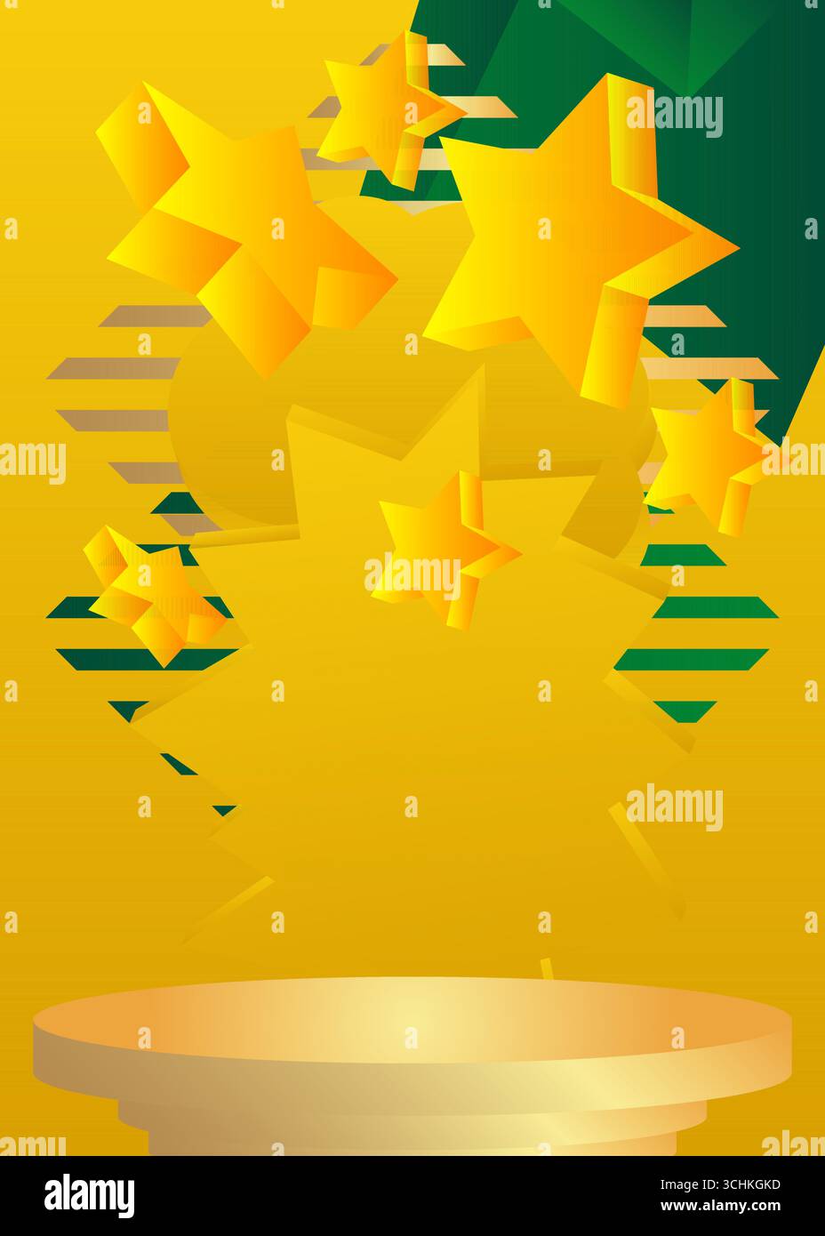 Modellerstellung des Produktanzeigers mit Star. Podium des Vektorzylinders. Bühnenvorführung für Präsentation. Minimale geometrische Formen. Stock Vektor