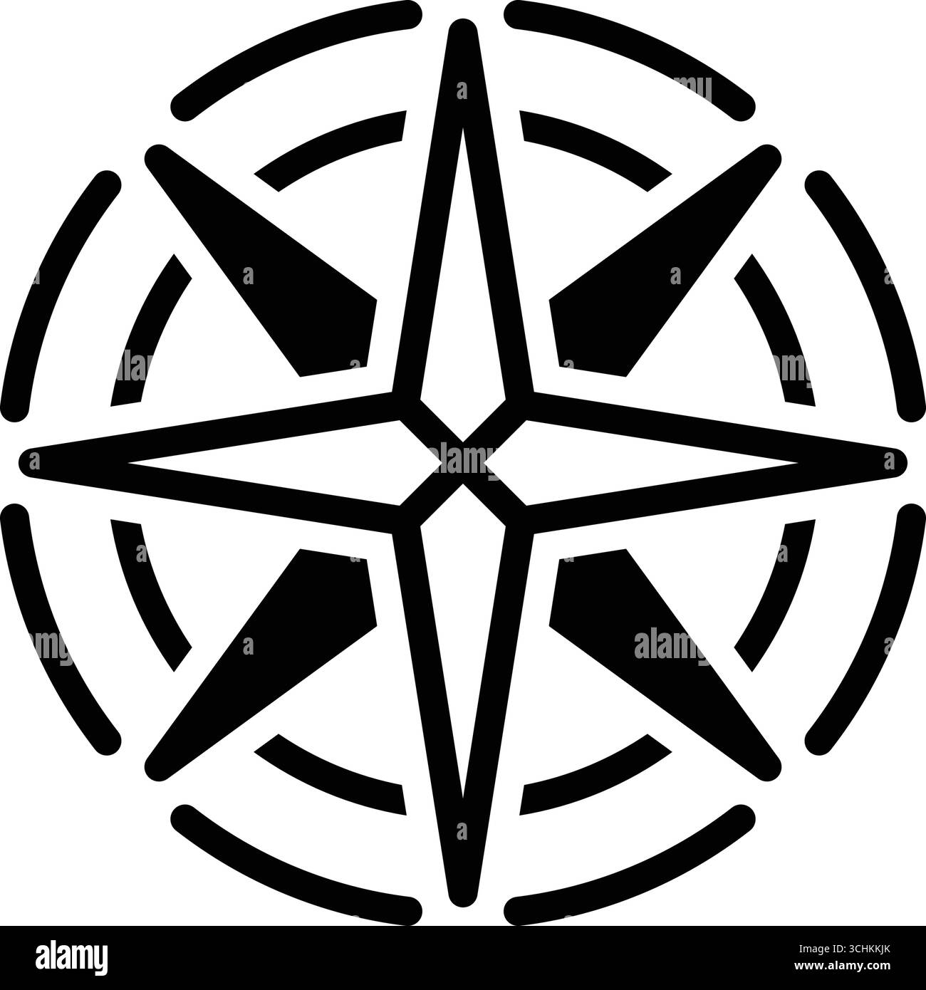 Symbol für Windrose, Wind Stock Vektor