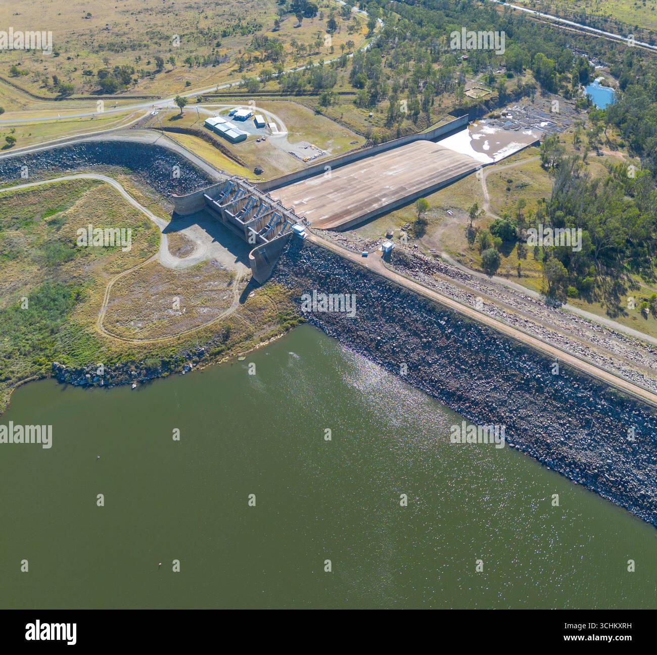 Callide Dam liefert Wasser für das Kraftwerk Callide in der Nähe von Biloela, Queensland, Australien Stockfoto