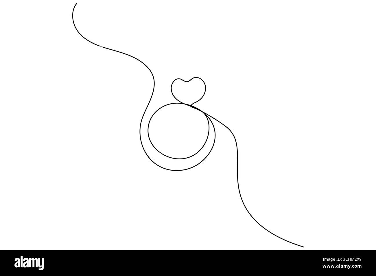 Ehering durchgehende einzeilige Zeichnung minimalistischer Umrissvektor Illustration Stock Vektor Ehering durchgehende einzeilige Zeichnung minimalistischer Umrissvektor Illustration Stock Vektor