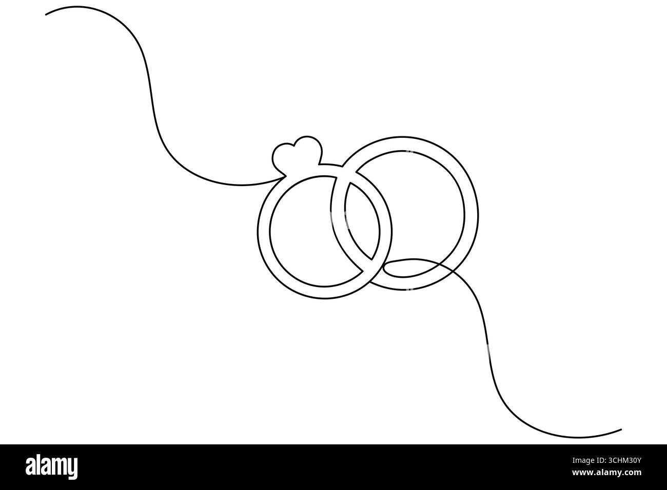Ehering durchgehende einzeilige Zeichnung minimalistischer Umrissvektor Illustration Stock Vektor Ehering durchgehende einzeilige Zeichnung minimalistischer Umrissvektor Illustration Stock Vektor