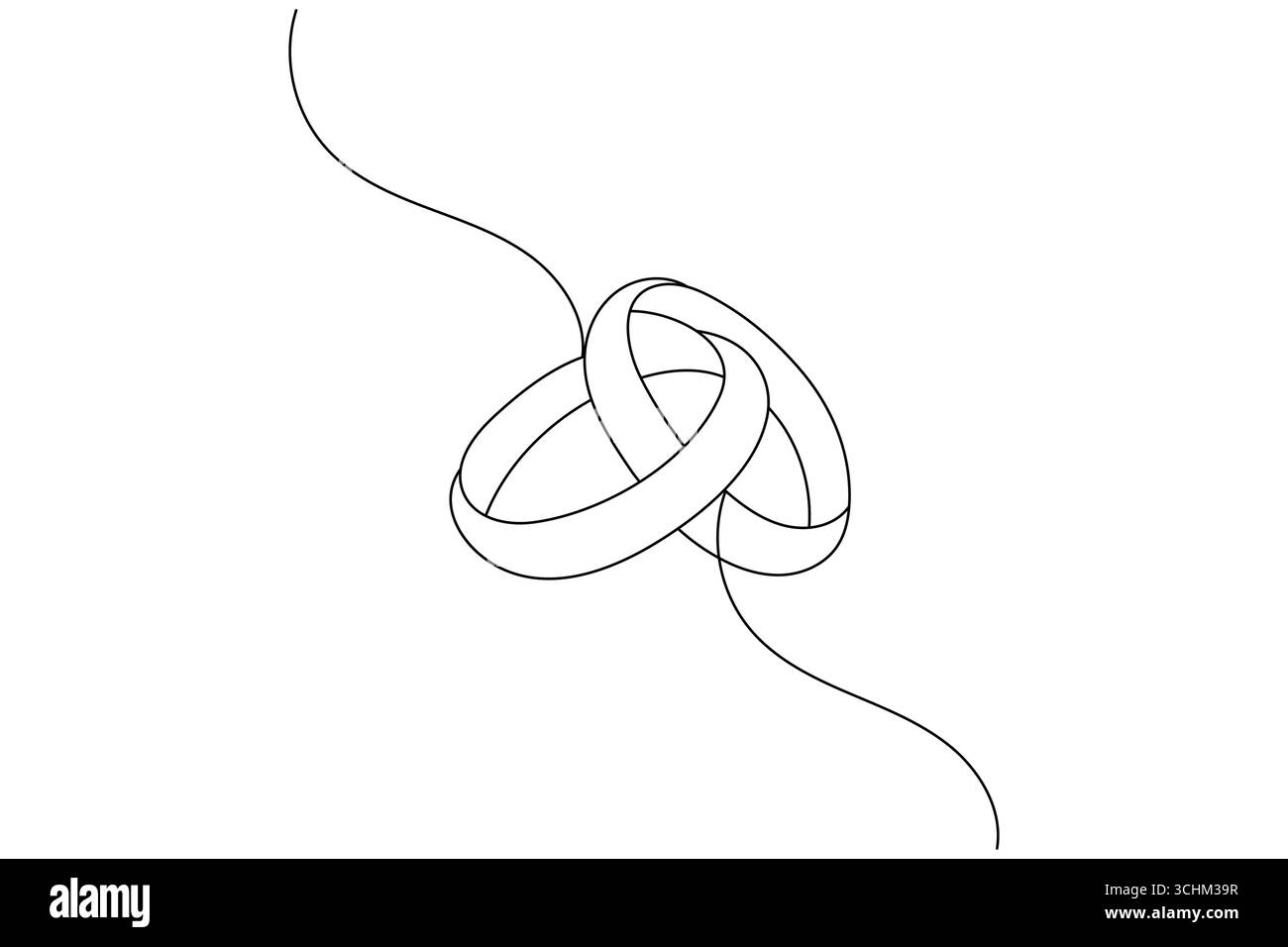 Ehering durchgehende einzeilige Zeichnung minimalistischer Umrissvektor Illustration Stock Vektor Ehering durchgehende einzeilige Zeichnung minimalistischer Umrissvektor Illustration Stock Vektor