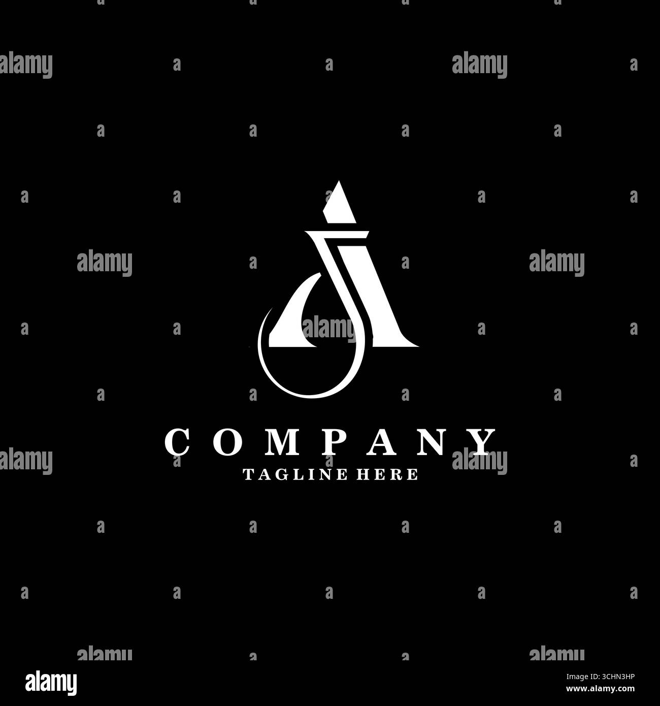 AJ weißer Buchstabe mit Mediensymbol. AJ Letter Logo Design . AJ-Monogramm-Logo mit Anfangsbuchstabe. AJ-Logo Stock Vektor