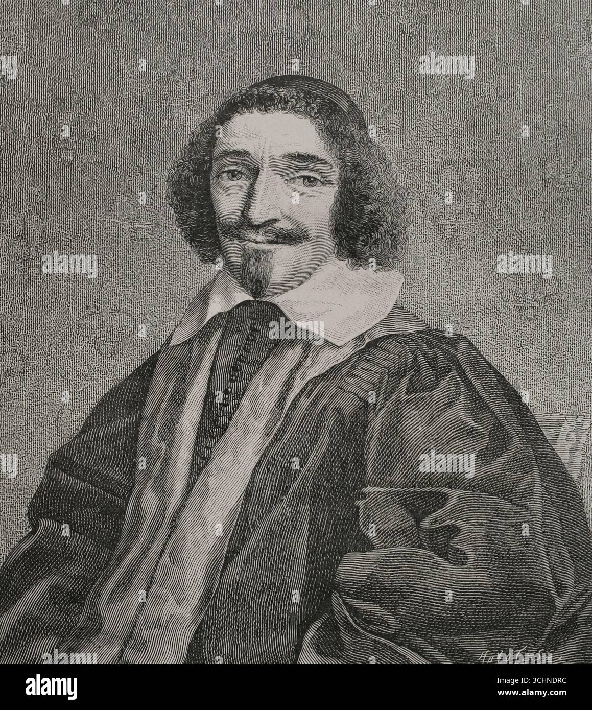 Pierre Séguier (1588-1672). Kanzler von Frankreich ab 1635. Mitglied der Französischen Akademie. Hochformat. Stich von Huyot nach Claude Mellan (1598-1688), 1639. XVIIme siècle: lettres, Sciences et Arts, Frankreich 1590-1700 (17. Jahrhundert: Briefe, Wissenschaften und Künste), von Paul Lacroix. Veröffentlicht in Paris von Librairie de Firmin-Didot et Cie, 1882. Stockfoto