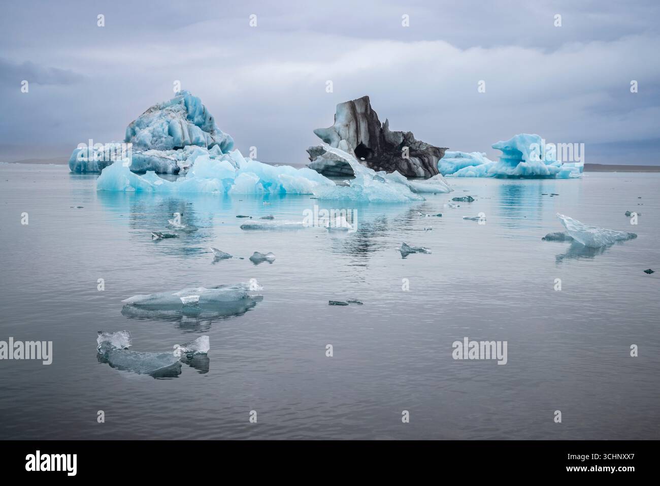 Eisberge in der Jokulsarlon Glacier Lagoon, Süd-Island Stockfoto