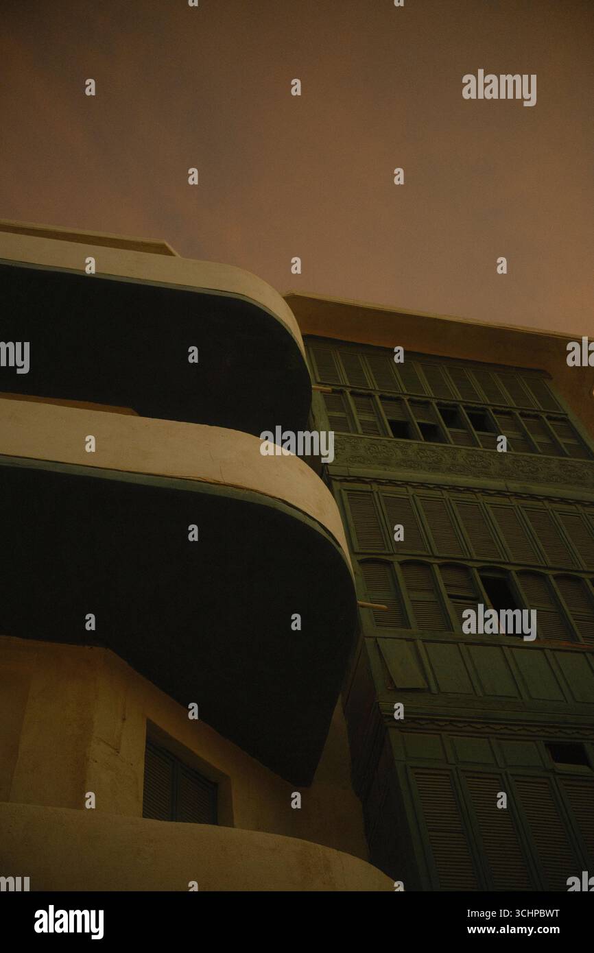 Bilder aus der alten Stadt Jeddah mit ihrem einzigartigen historischen Gebäude Stockfoto