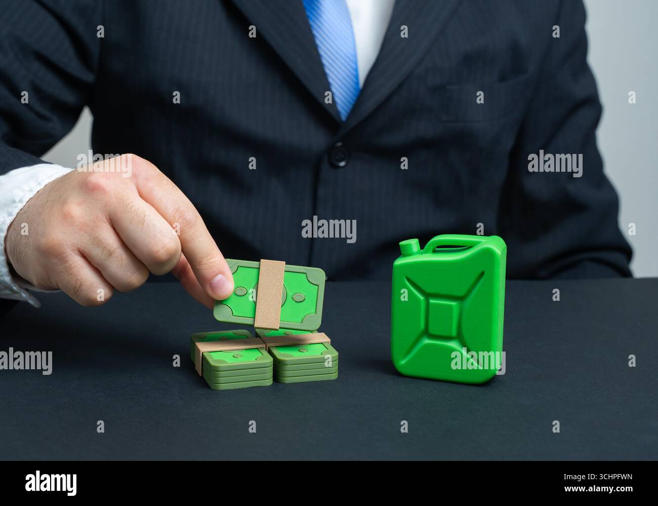 Investitionen in alternative, nicht umweltschädliche Kraftstoffe. Wasserstoff und Biokraftstoffe. Grüne Energie, Innovationsfinanzierung, nachhaltige Entwicklung, Umweltpolitik Stockfoto