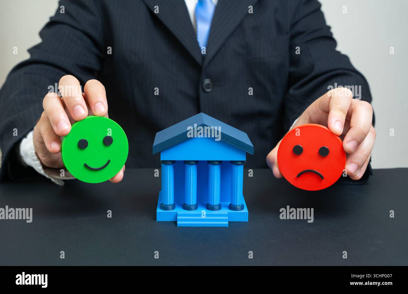 Bewertung des Bankstatus. Liquidität und Aktivierung von Vermögenswerten. Verbesserung des Bankservices Risikomanagement, Finanzaufsicht, Rentabilität, Bankwesen Stockfoto