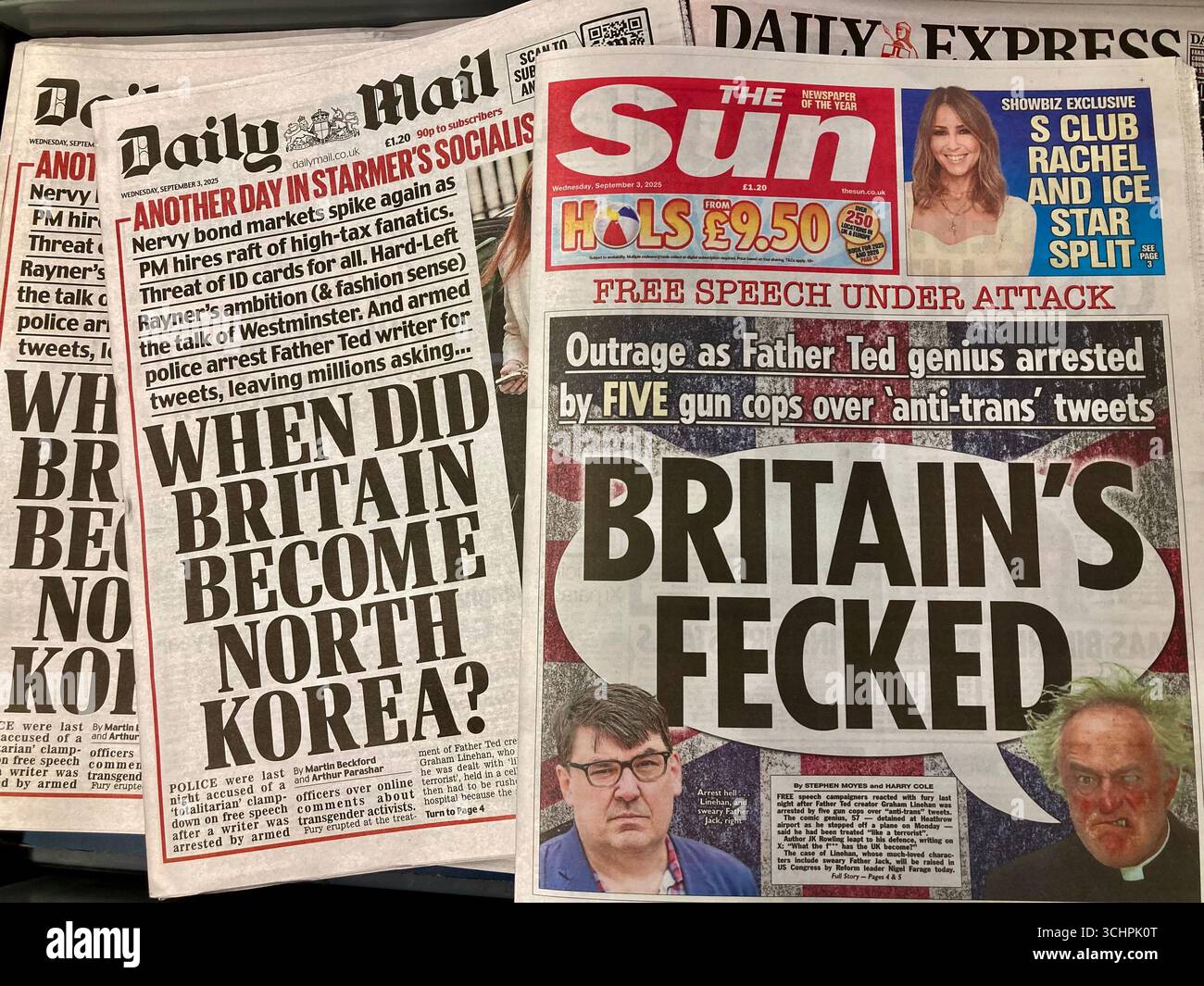 Die britische Zeitung beschuldigt die linke Politik der Labour-Partei Stockfoto