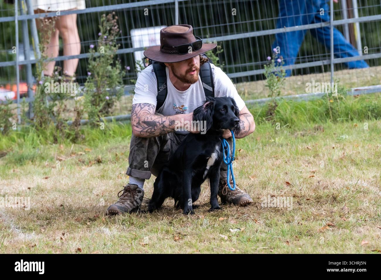 Hundeaufzucht zum Mitnehmen. Chatsworth Country Fair, Derbyshire, Großbritannien Stockfoto