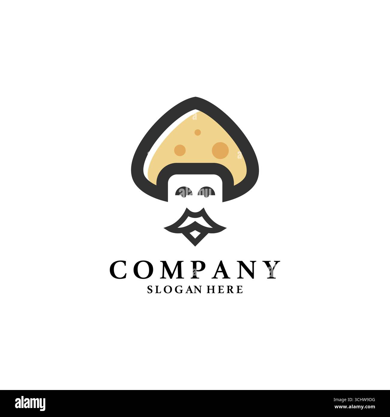 Vorlage für das Logo von Gentle Pilze, mr Pilze Stock Vektor