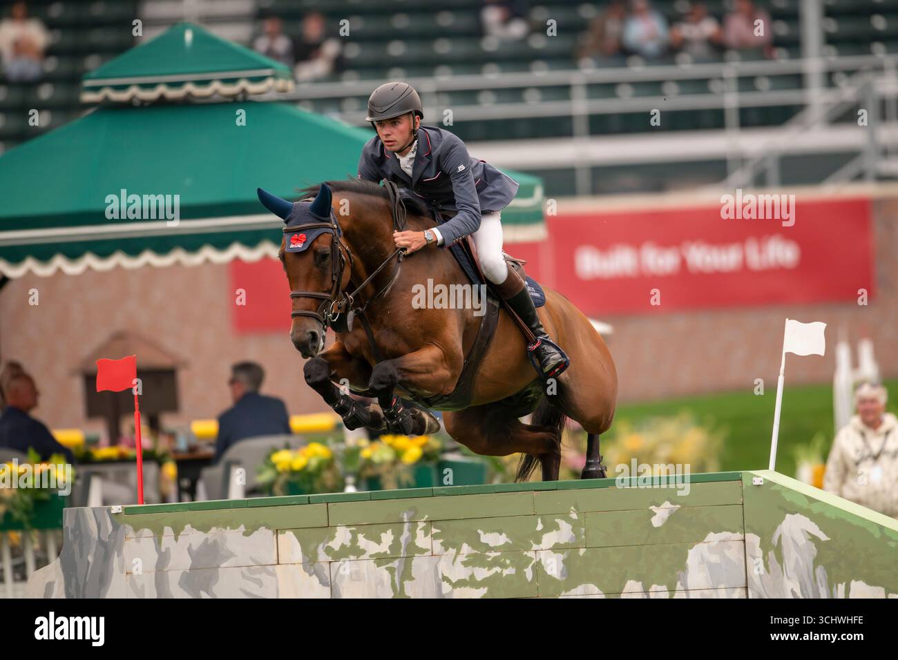 Calgary, Alberta, Kanada, 3. September 2025.Joseph Stockdale (GB) Riding its Confidential - CSIO Spruce Meadows Masters, - Cardel Homes Cup - Credit: Peter Llewellyn/Alamy Live News Stockfoto