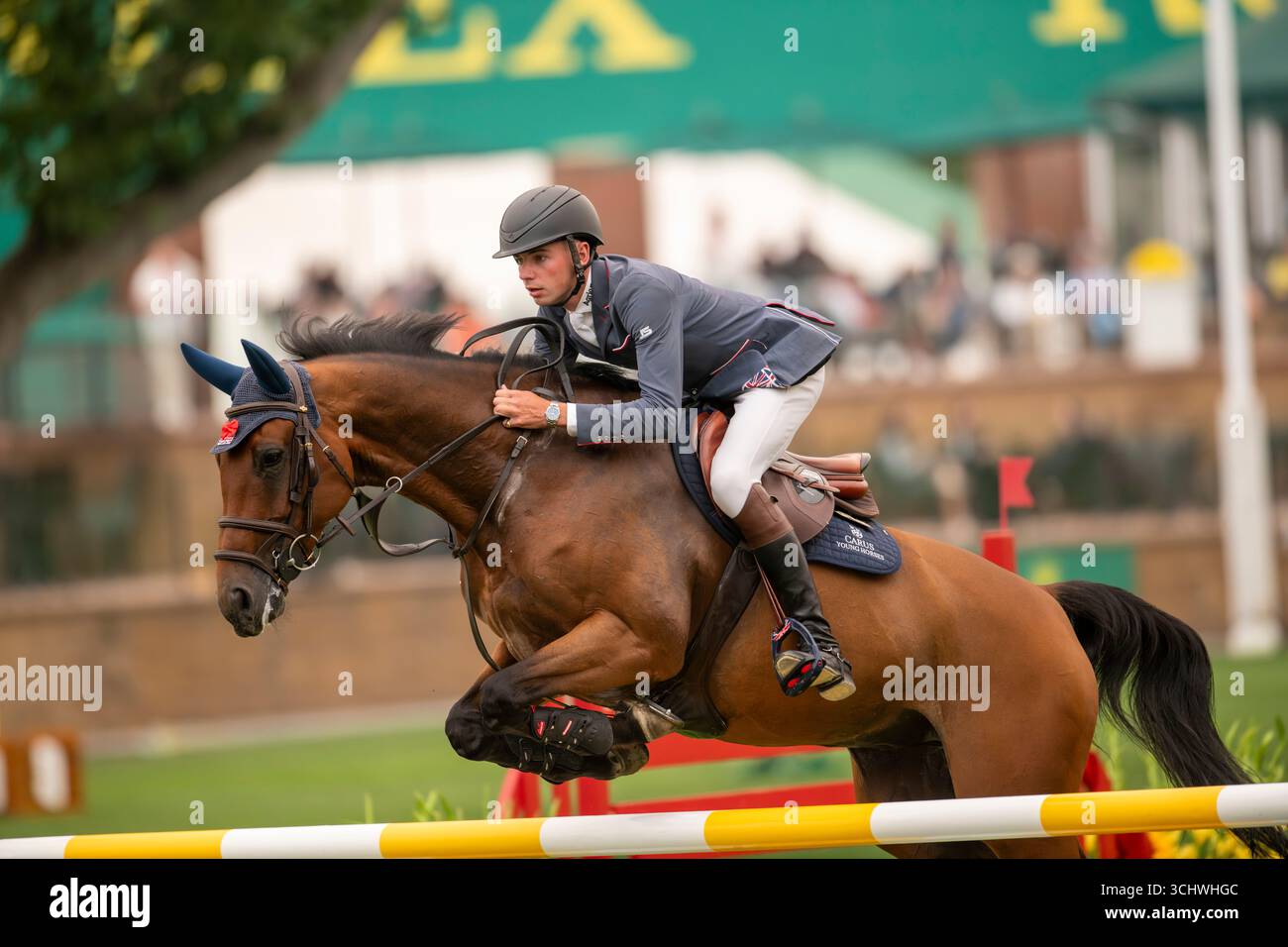 Calgary, Alberta, Kanada, 3. September 2025.Joseph Stockdale (GB) Riding its Confidential - CSIO Spruce Meadows Masters, - Cardel Homes Cup - Credit: Peter Llewellyn/Alamy Live News Stockfoto