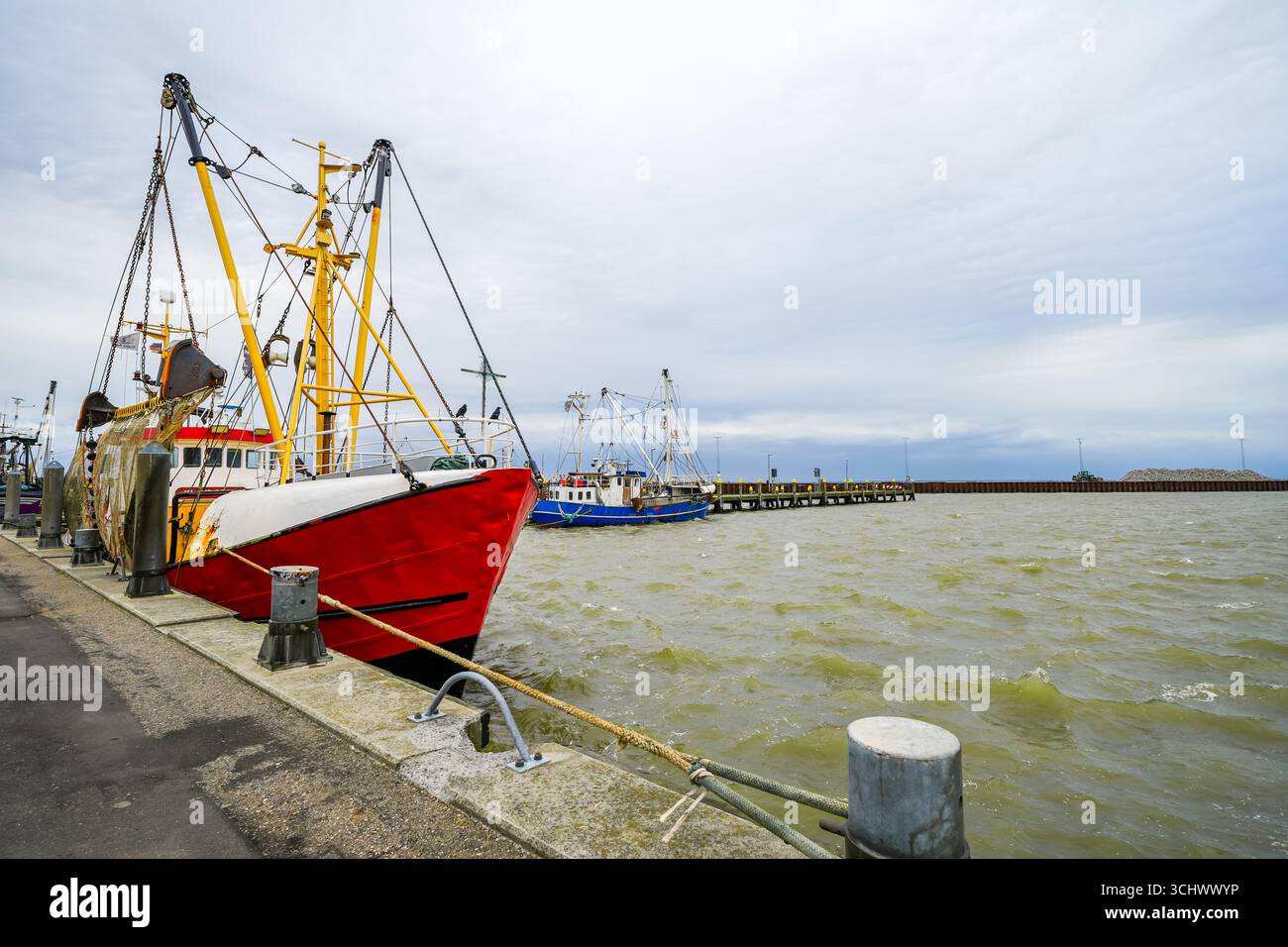 Landschaft am Hafen von Rømø. Dänische Wattenmeerinsel. Stockfoto