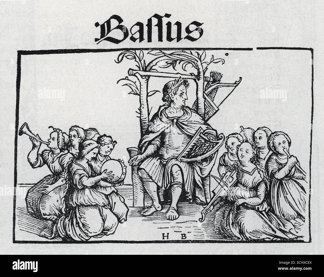 Bass, die vier Gesangsstimmen aus Oeglins Liederbuch 1512, aus Koennecke Bilderatlas zur Geschichte der Deutschen Litteratur Marburg, 1887 Stockfoto